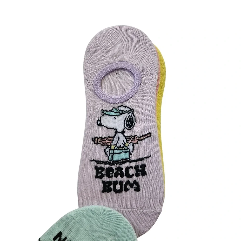 Peanuts Snoopy Scoop Liner‎ Socks 5 Pairs Women Shoe Size 4-10 Sock 9-11 New